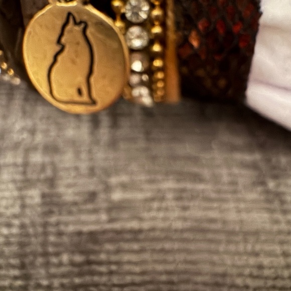 2 Gold and Brown Leather Beaded Bracelets Excellent Soft Condition. WESTERN GLAM - Picture 11 of 11